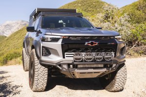 Chevrolet Colorado ZR2 Front Bumper - DV8 Offroad - Tube with Skid Plates - Micro-Texture Black with Gray Accents - `23-`26 Chevrolet Colorado ZR2 Front Bumper - DV8 Offroad - Tube with Skid Plates - Micro-Texture Black with Gray Accents - `23-`26
